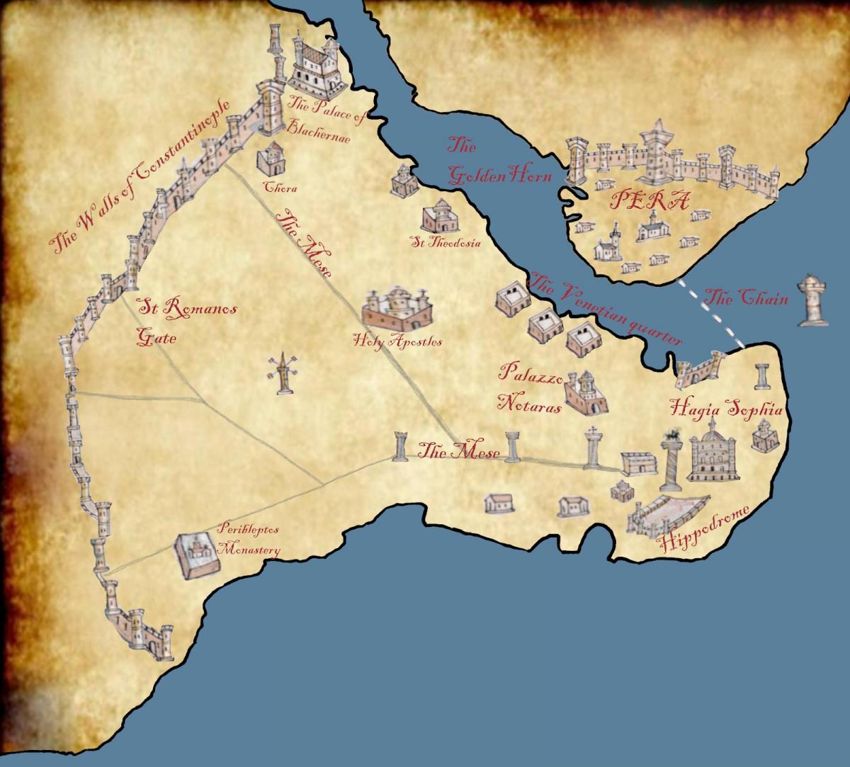 خريطة القسطنطينية 1453