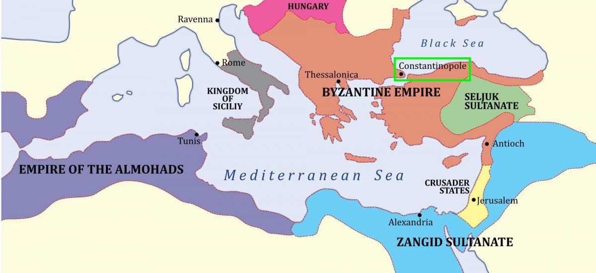 القسطنطينية على خريطة أوروبا