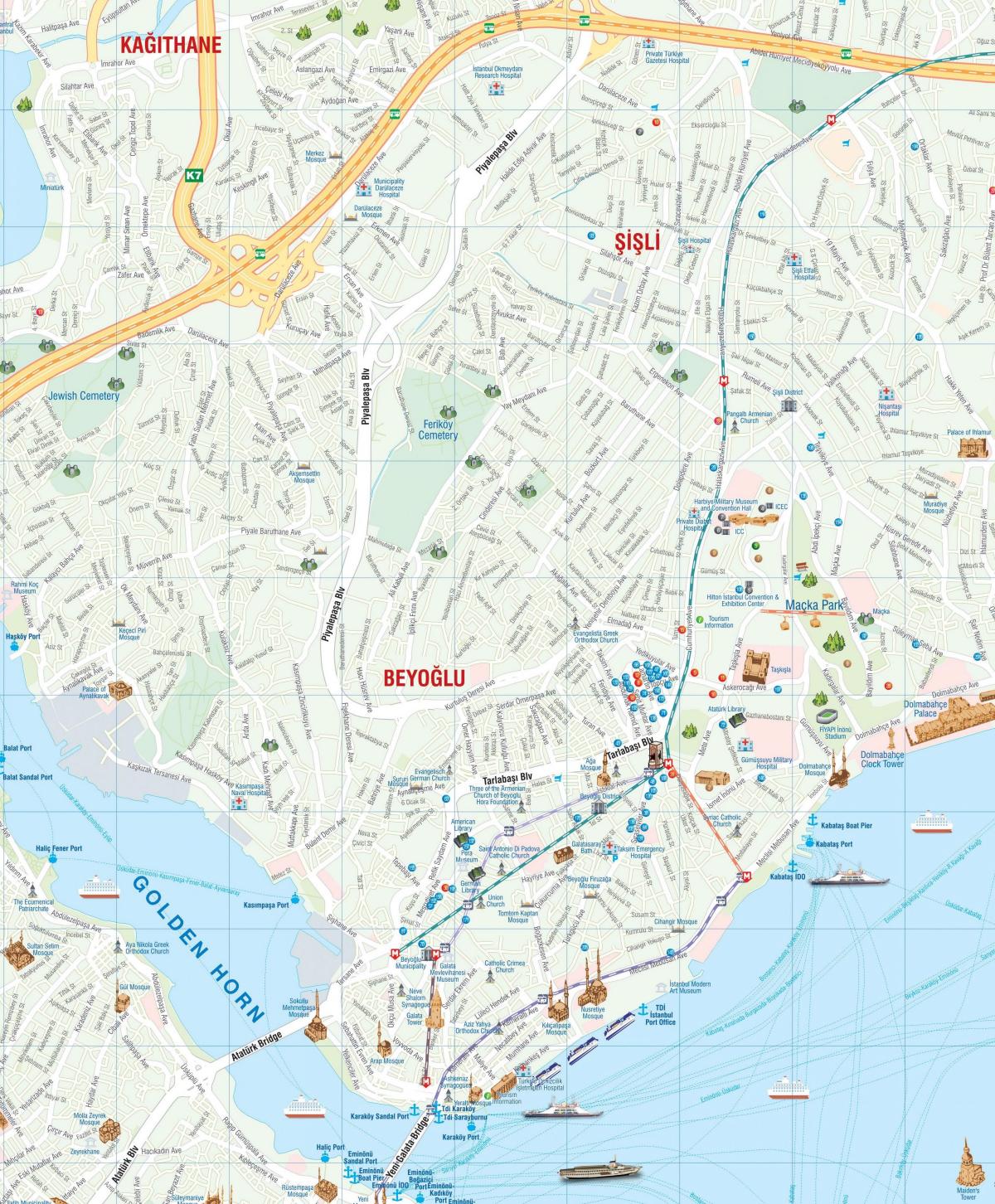 خريطة بيوغلو في اسطنبول