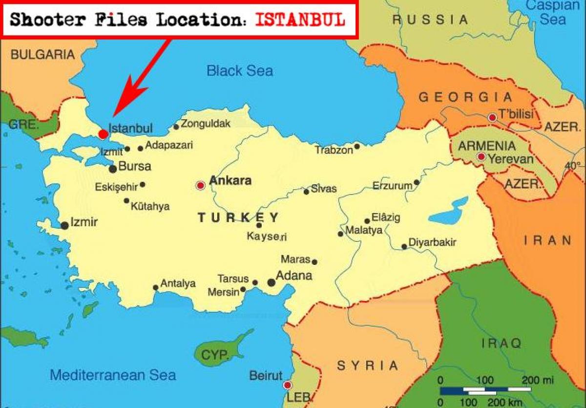 خريطة اسطنبول والدول المحيطة