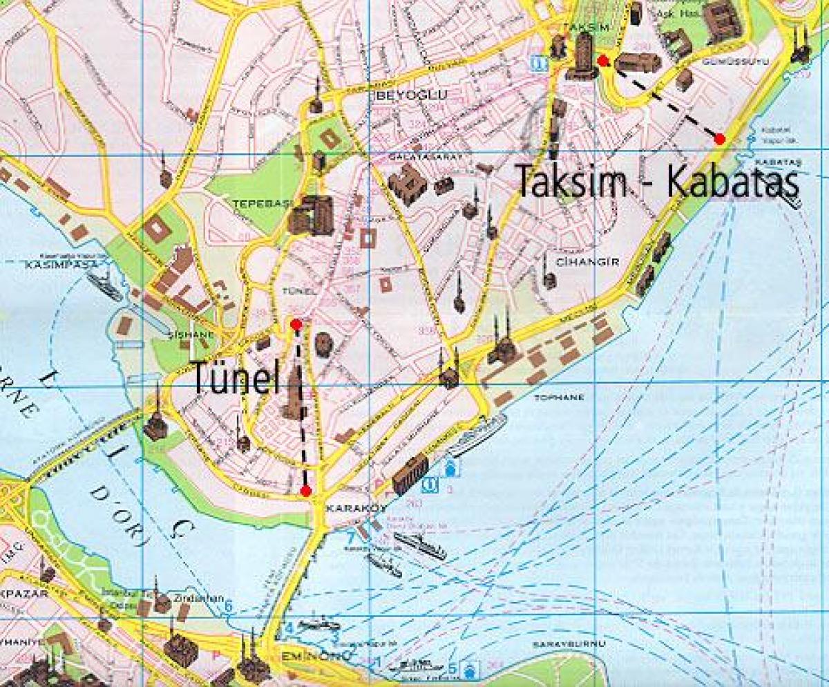 خريطة اسطنبول ميدان تقسيم وشارع الاستقلال
