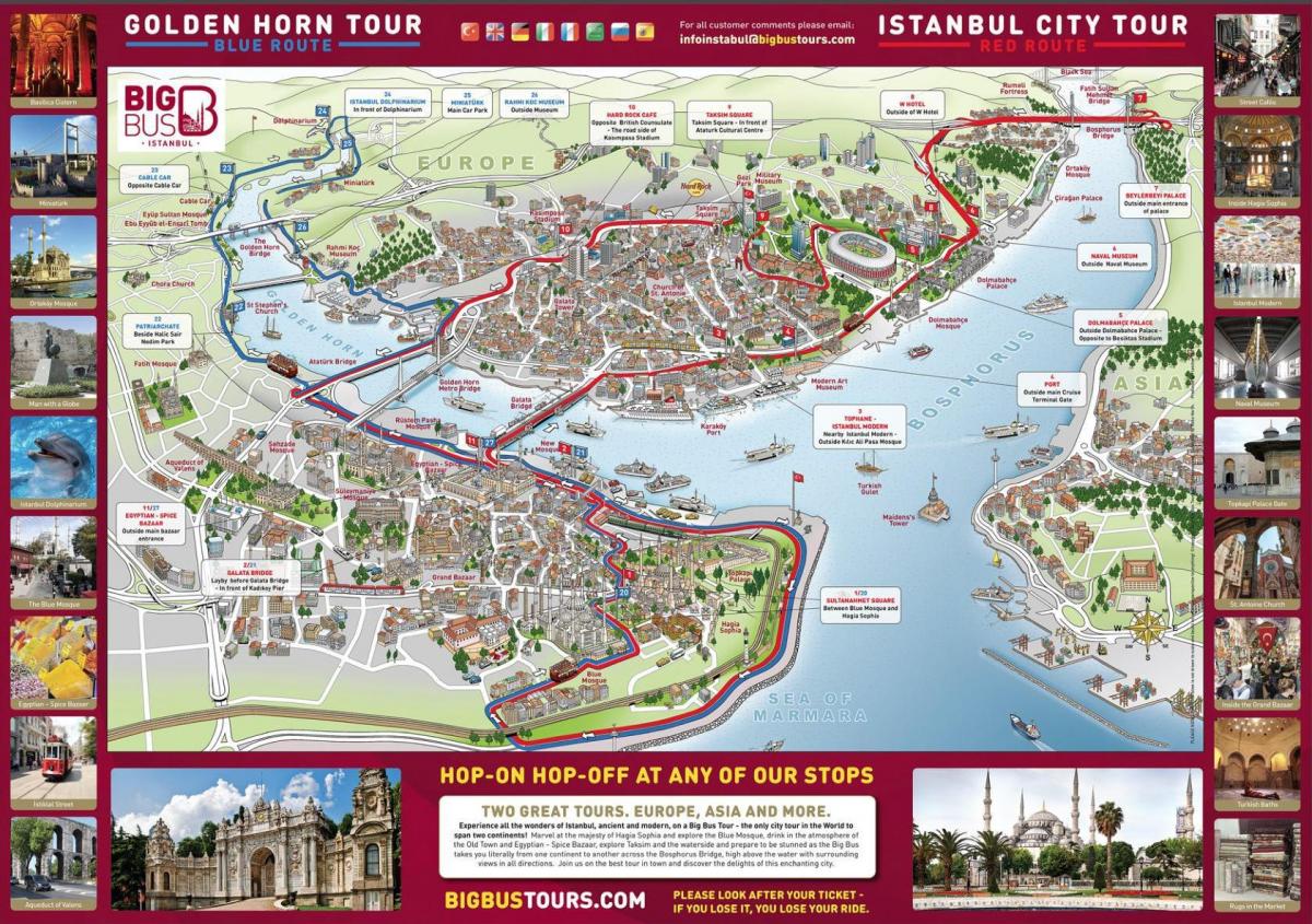 اسطنبول هوب على هوب إيقاف الحافلة خريطة