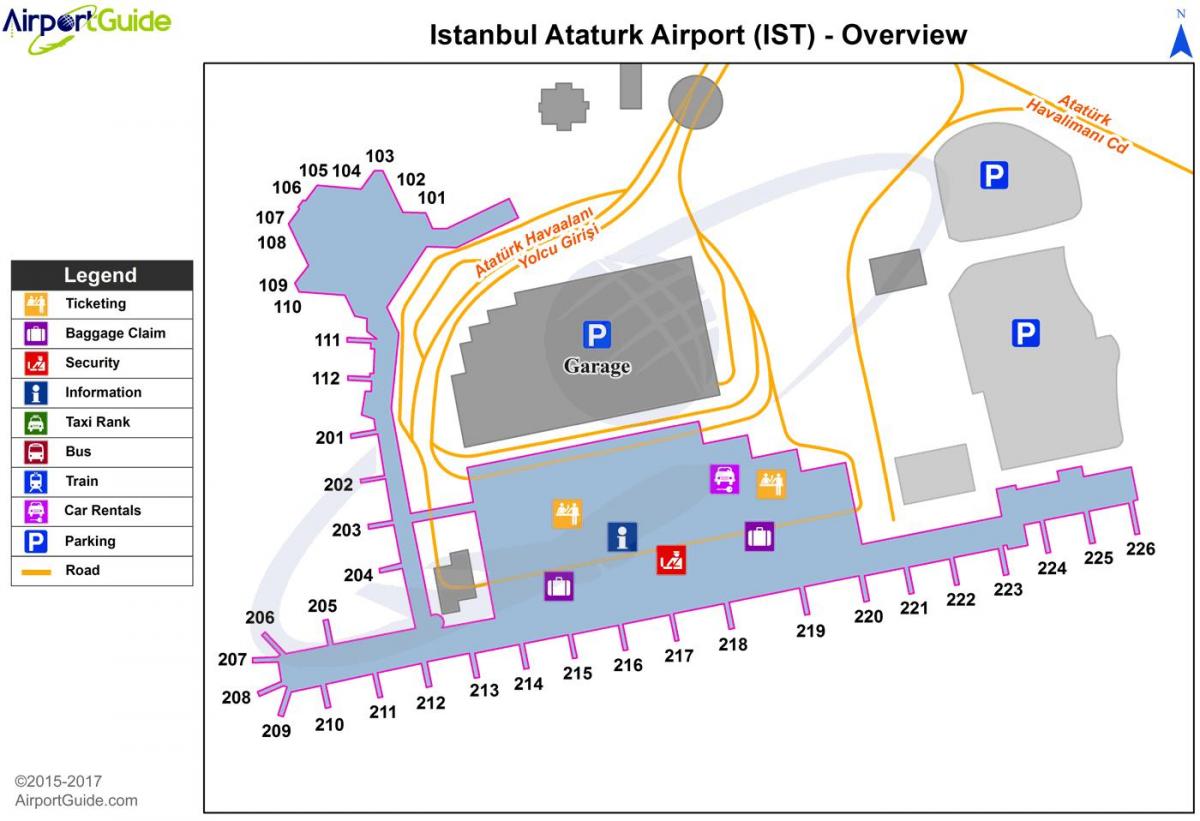 مطار أتاتورك العبور خريطة