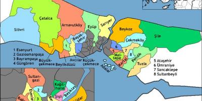 اسطنبول مناطق خريطة